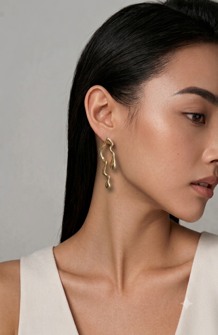 Wavy Drop Earrings