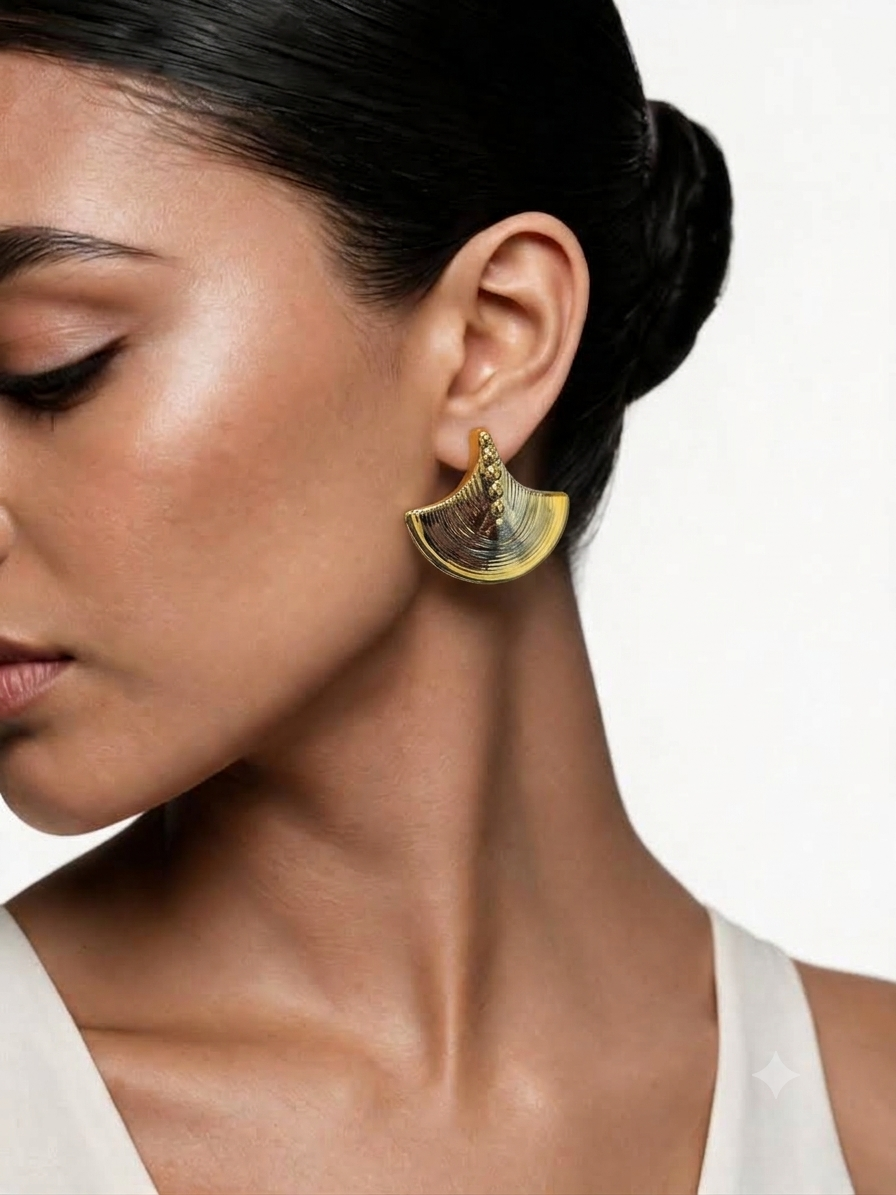 Half Moon Stud Earrings