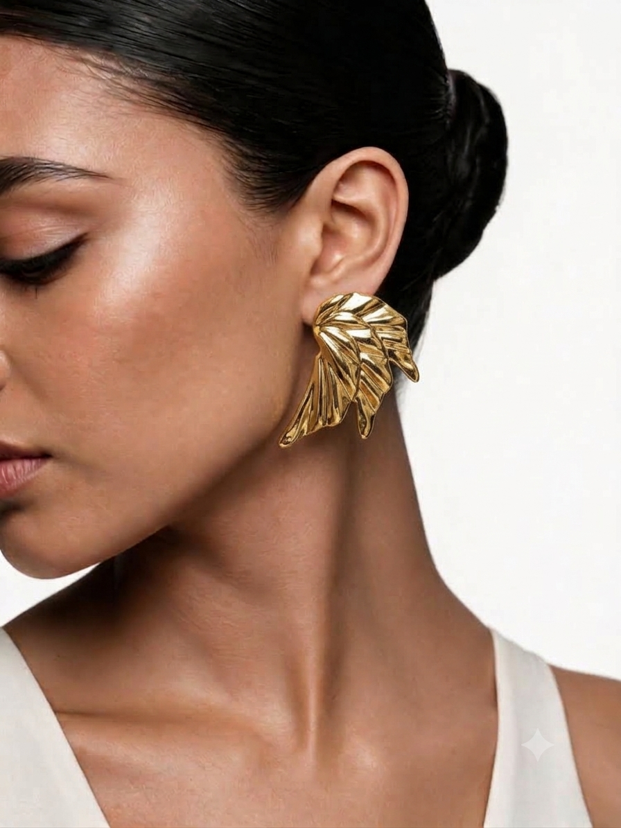 Large Wing Stud Earrings