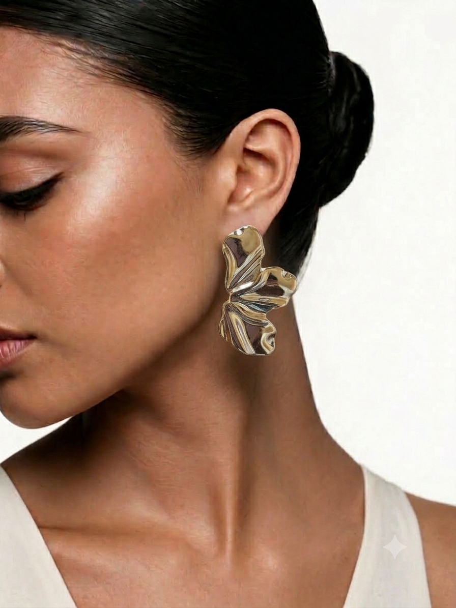 Large Leaf Stud Earrings