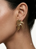 Swirl Leaf Stud Earrings