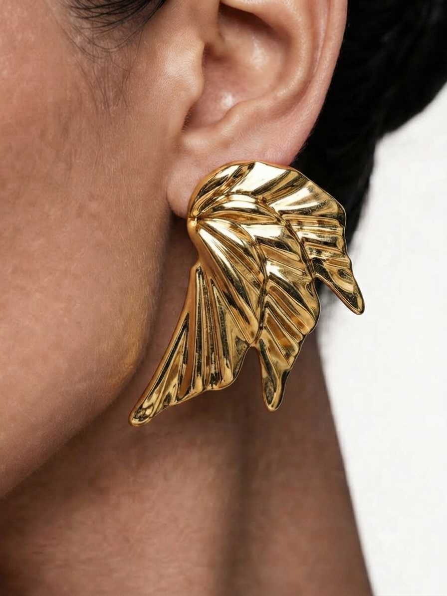 Large Wing Stud Earrings