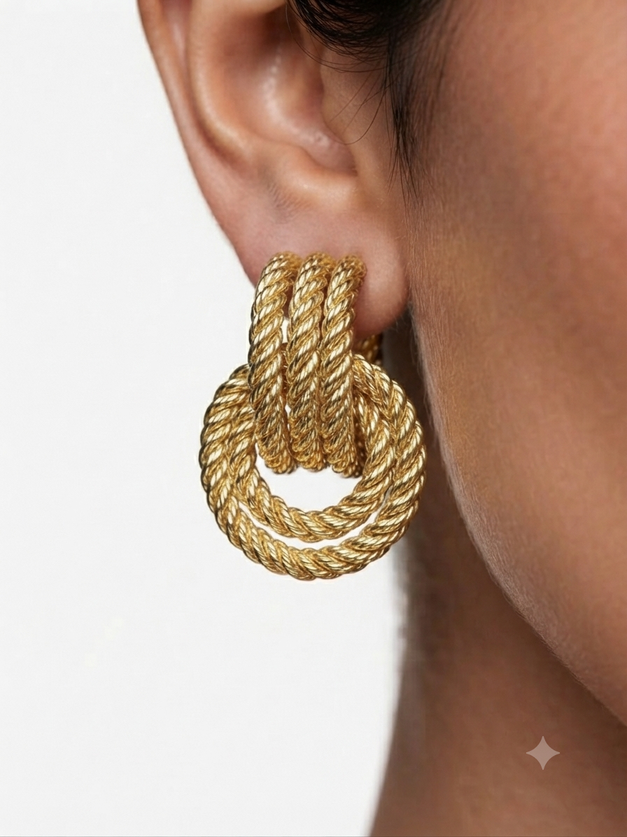 Twisted Rope Stud Earrings