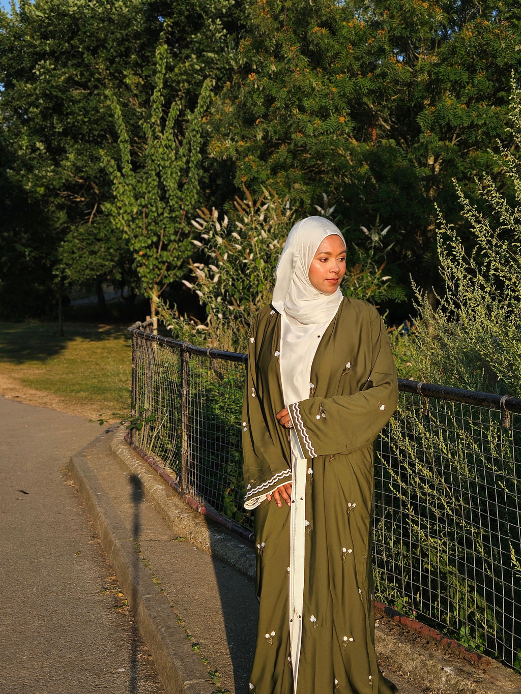 Tulip Abaya | Hand-Embroidered Satin Georgette Abaya | Baytul Haya