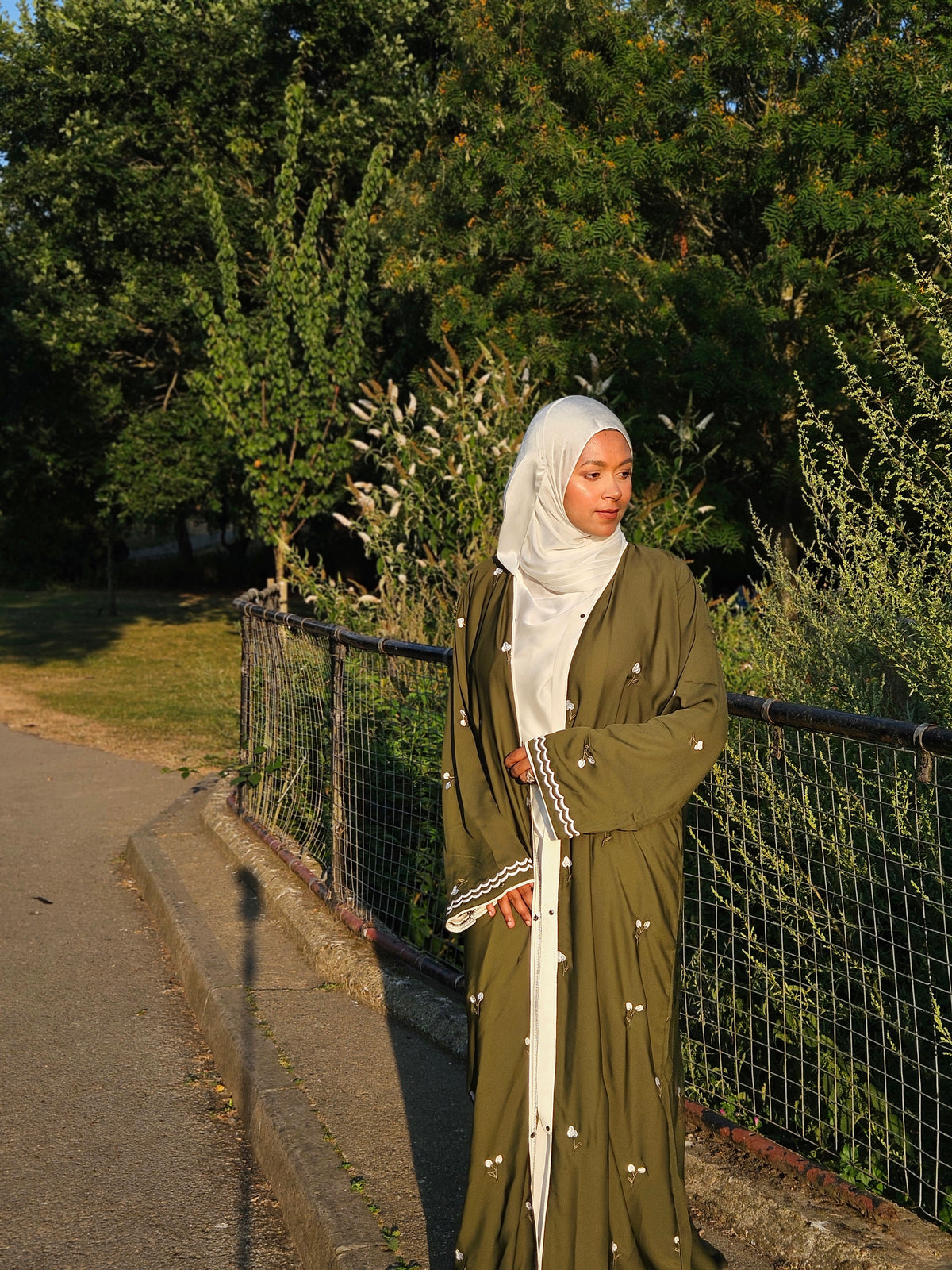 Tulip Abaya | Hand-Embroidered Satin Georgette Abaya | Baytul Haya