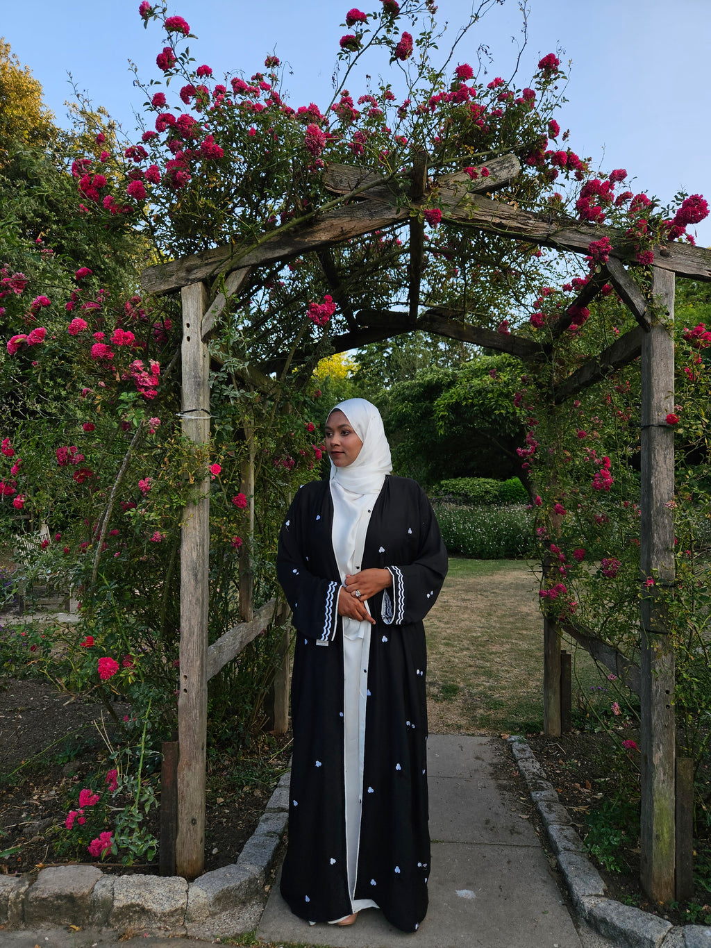 Tulip Abaya | Hand-Embroidered Satin Georgette Abaya | Baytul Haya