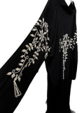 Maryam Abaya | Silver Hand-Embroidered Black Zoom Abaya | Baytul Haya