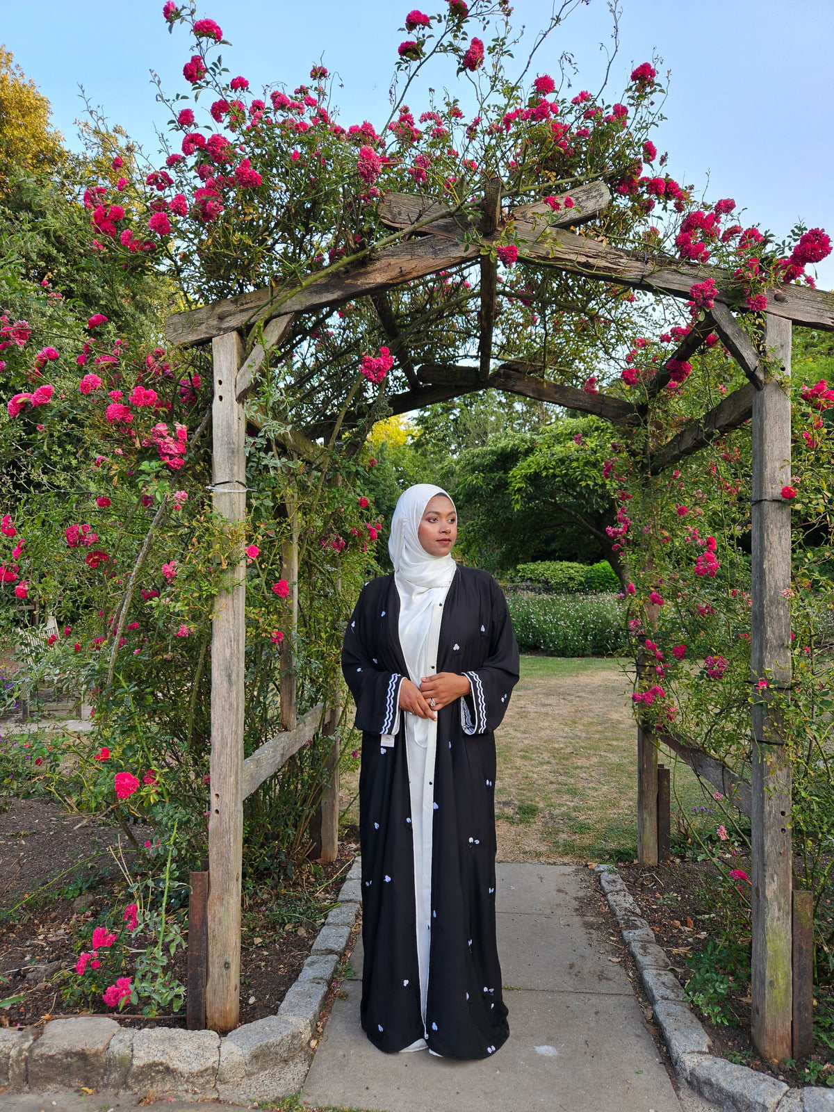 Tulip Abaya | Hand-Embroidered Satin Georgette Abaya | Baytul Haya