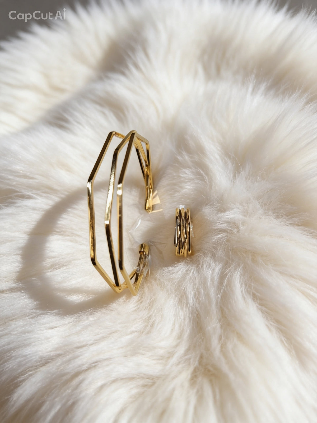 Gold Cuff Bangle & Ring Set