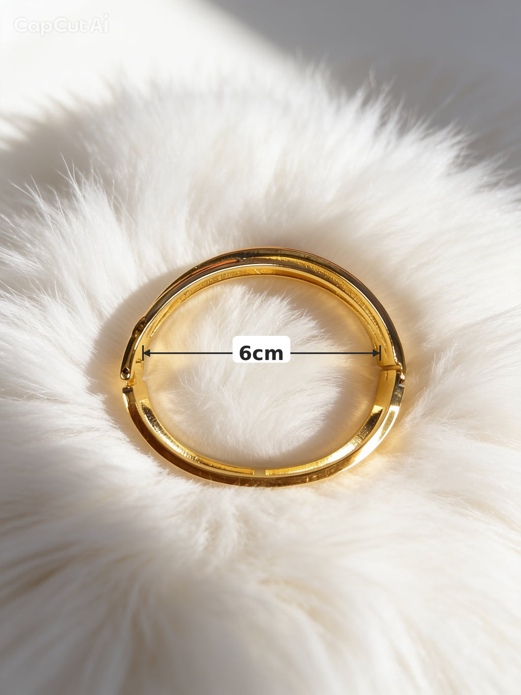Gold Crossover Crystal Bangle With Stone