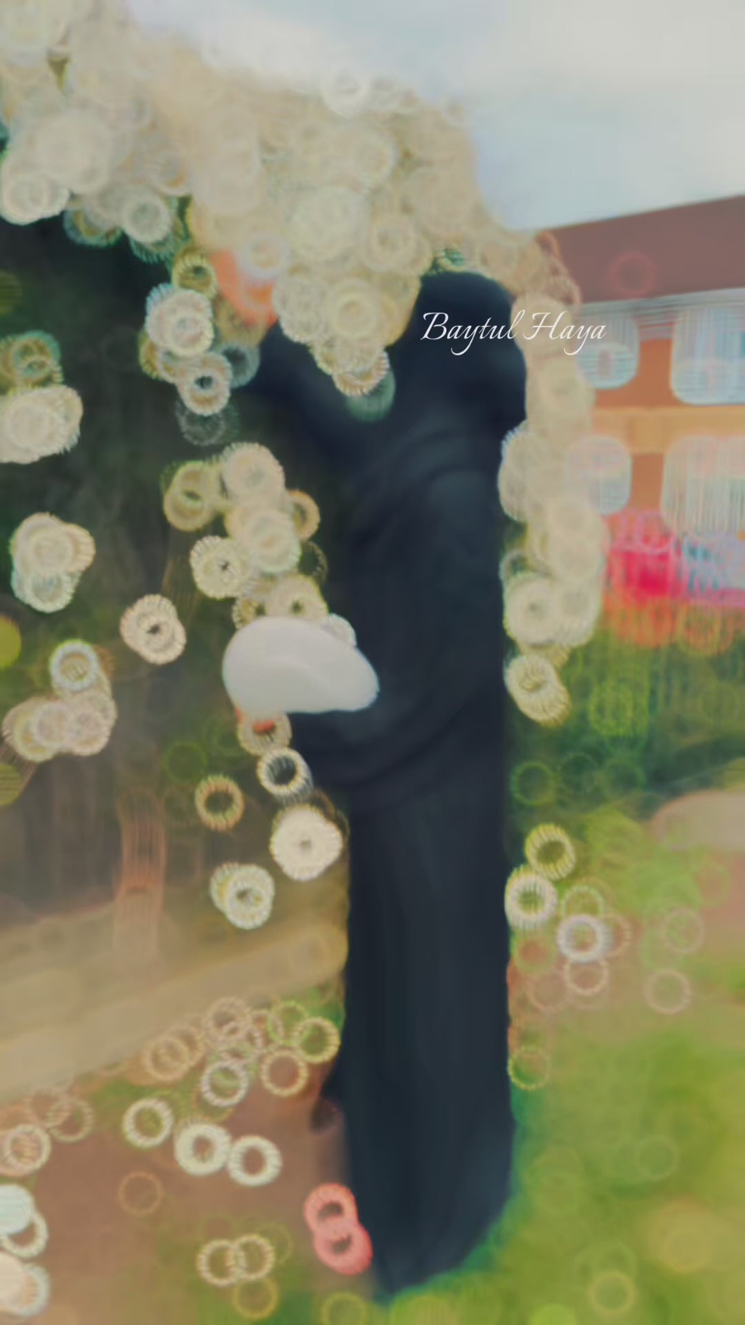 Isha Abaya | Black 3D Floral Embroidered Abaya | Baytul Haya